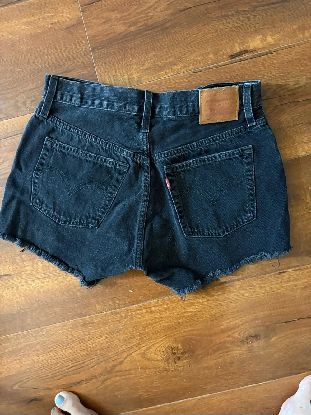 Levi Black Distressed Denim Women's Shorts